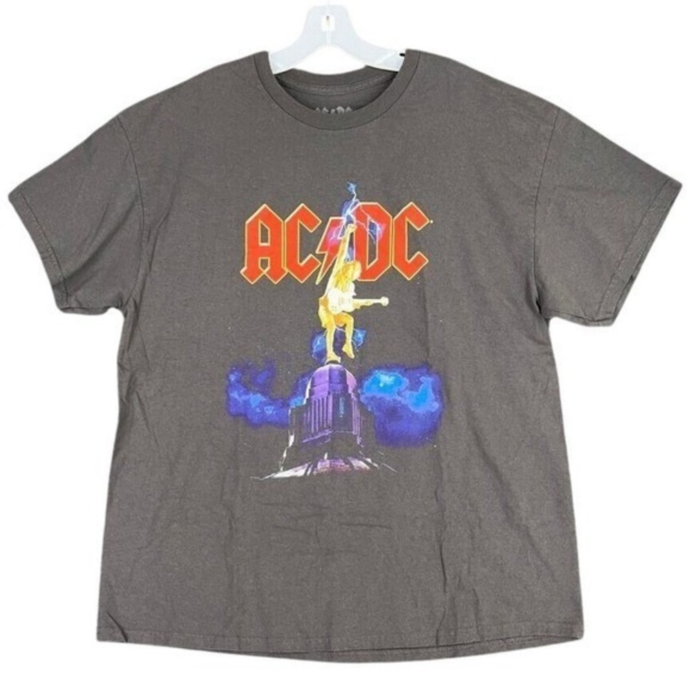 AC/DC Spencer Gifts Graphic T-Shirt Mens XL Gray Angus Young Rock Concert Tee